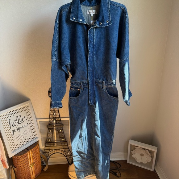 NWT Ronny Kobo Sebastian Denim Midi Dress Medium Wash Sz S - Picture 9 of 16